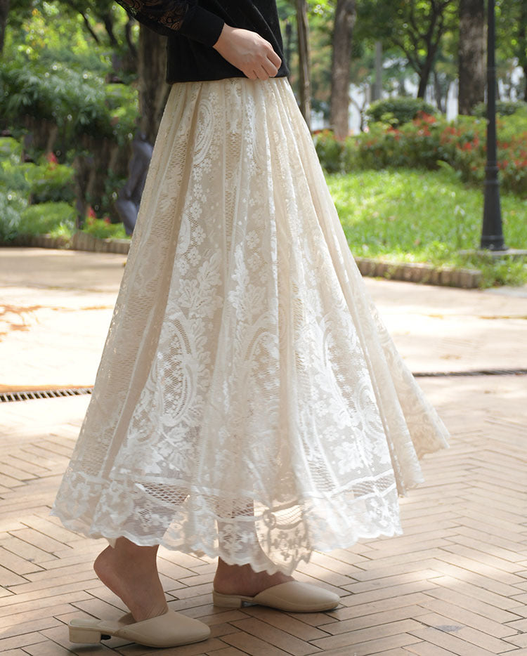 Lace Hollow Out Skirt