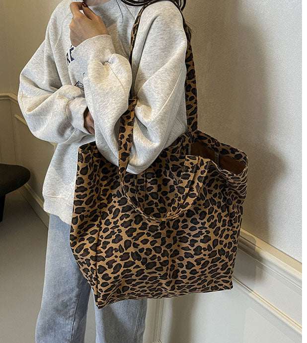 Leopard-print Canvas Bag