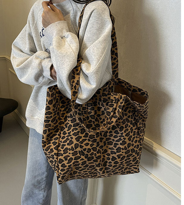 Leopard-print Canvas Bag