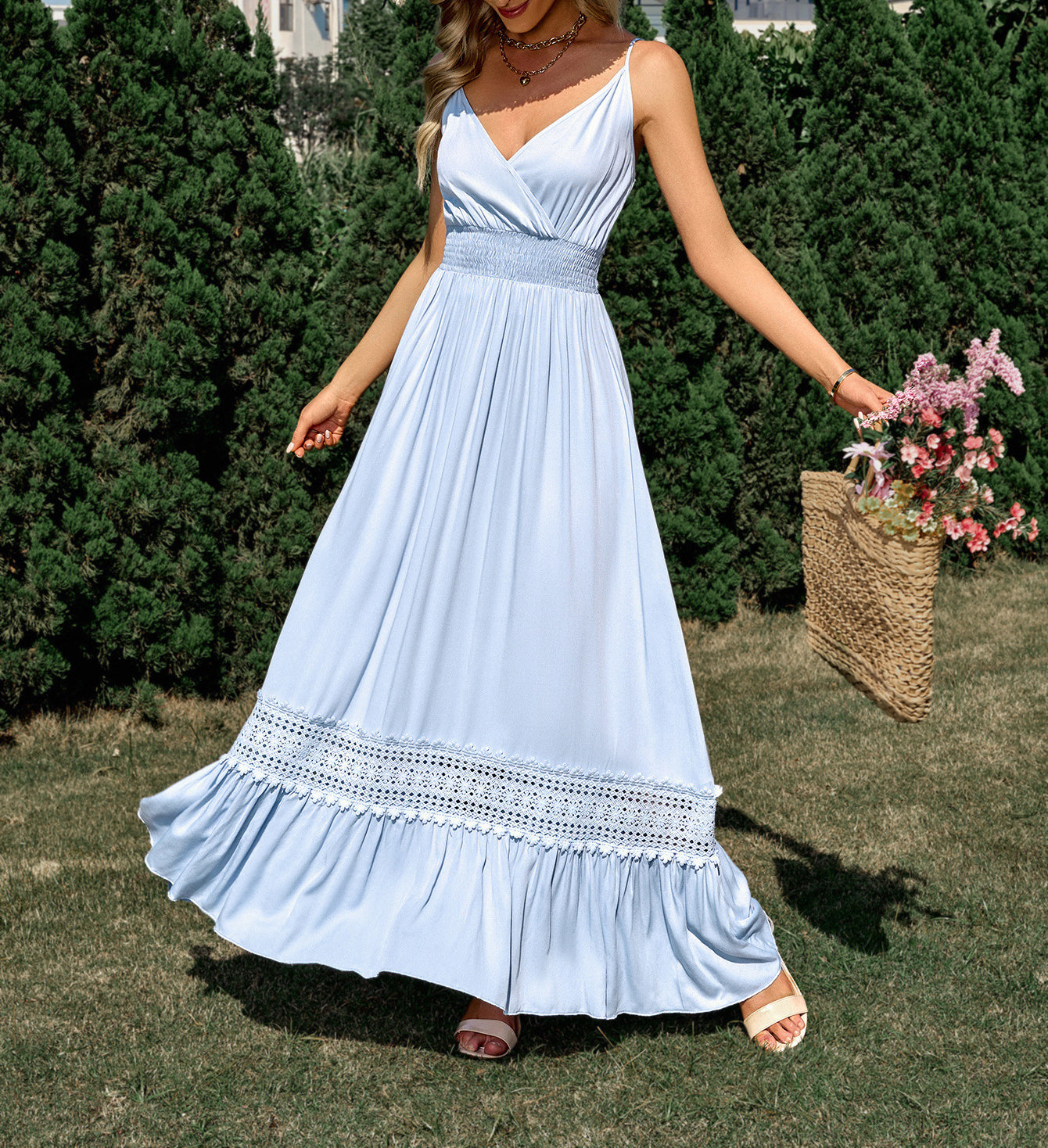 V Neck Maxi Dress
