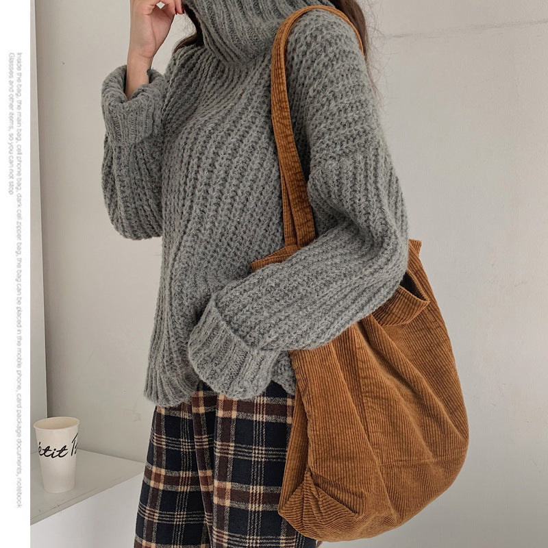 Women's Corduroy Shoulder Bag
