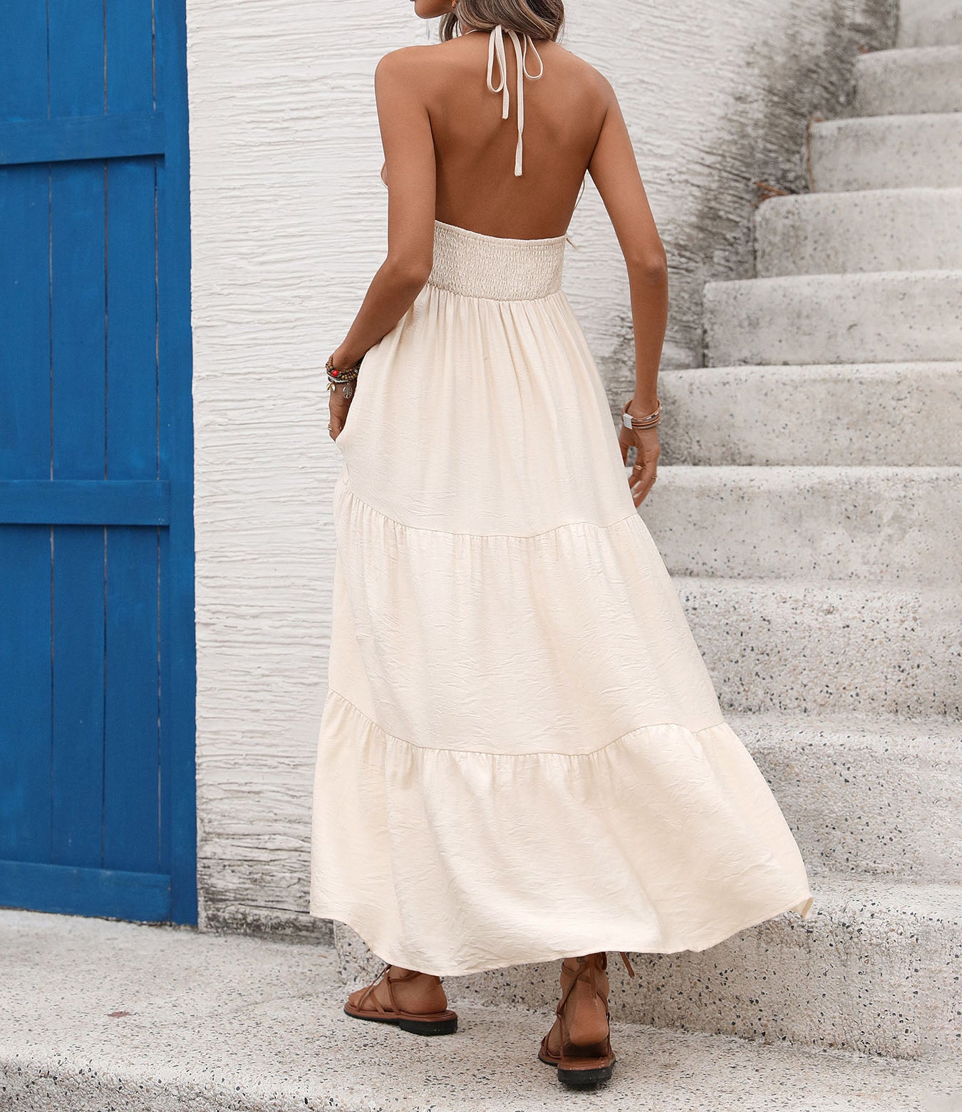 Halter Neck Tie-Strap Dress