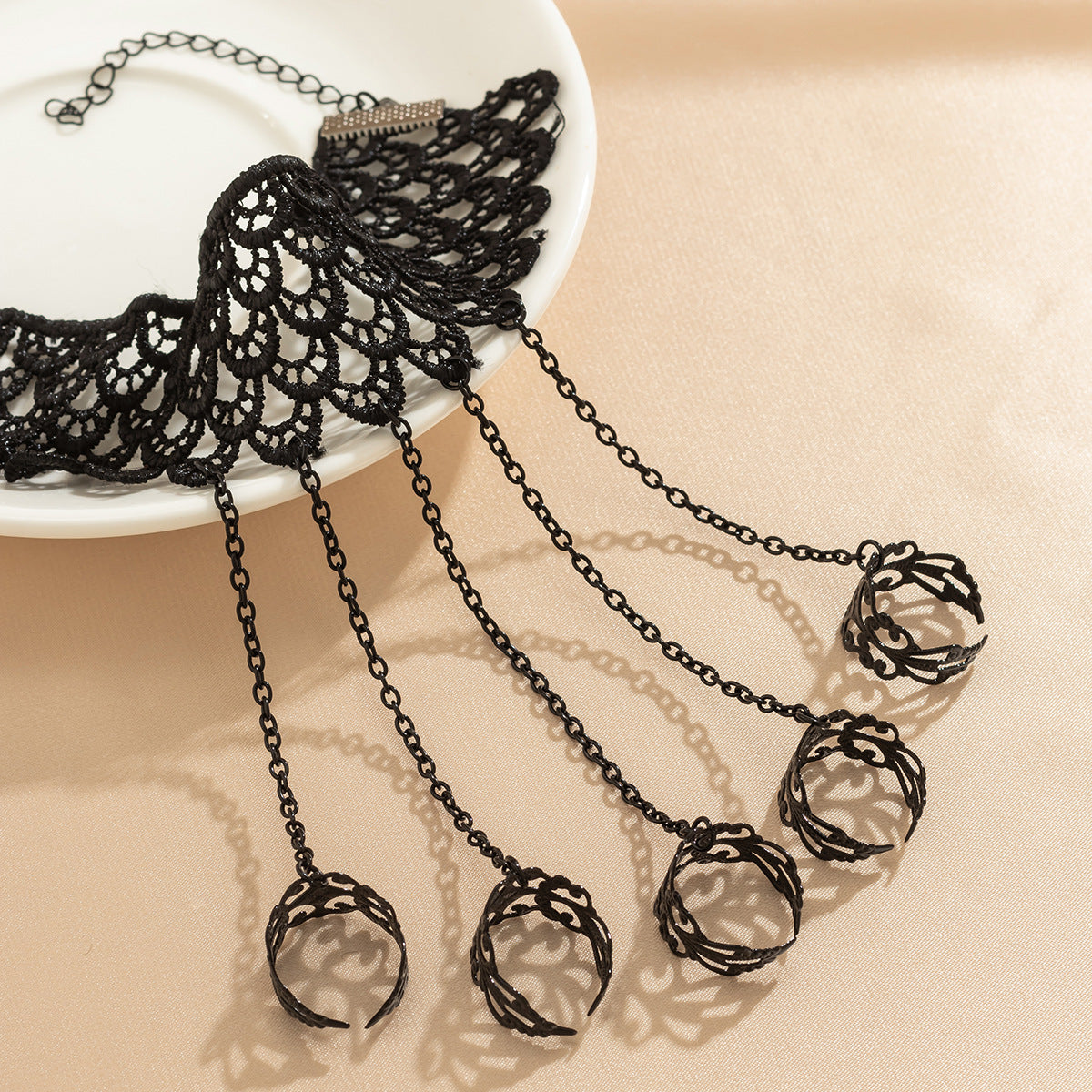 Halloween Gothic Chain Finger Bracelet