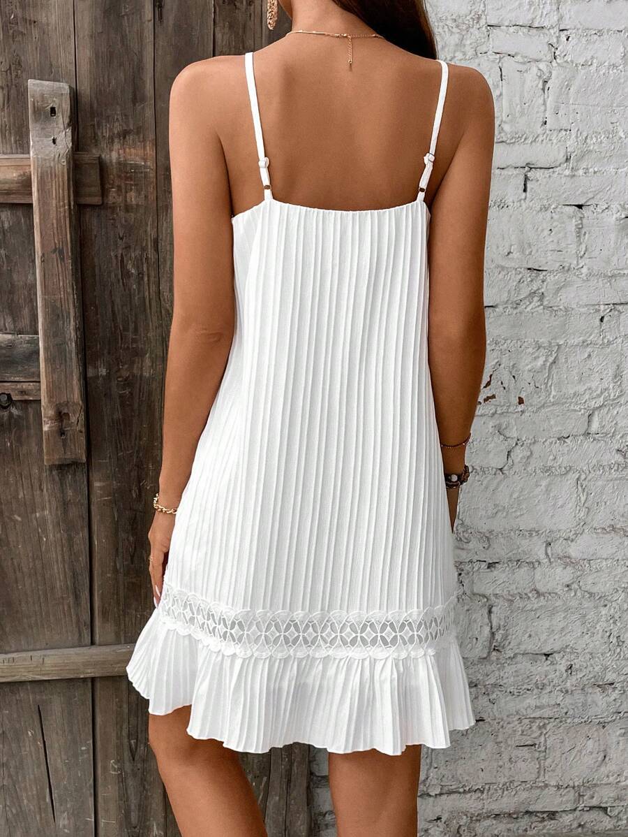 Strap Striped Front Button Up Dress