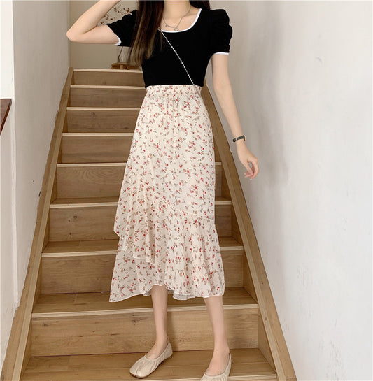 Floral Irregular Skirt