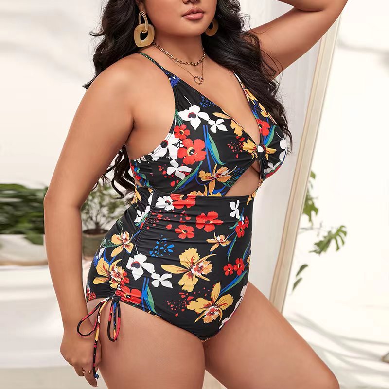 Plus Size High Waist Floral Bikini Set