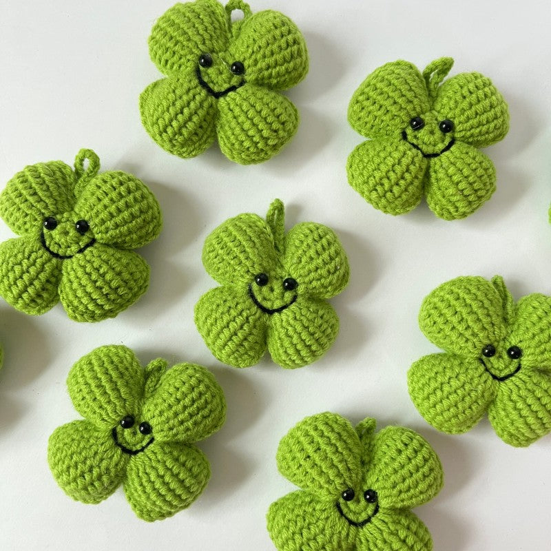 Hand-crocheted four-leaf Clover Pendants