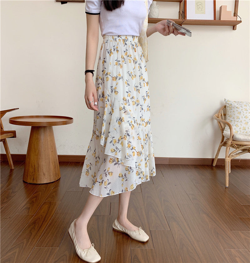 Floral Irregular Skirt