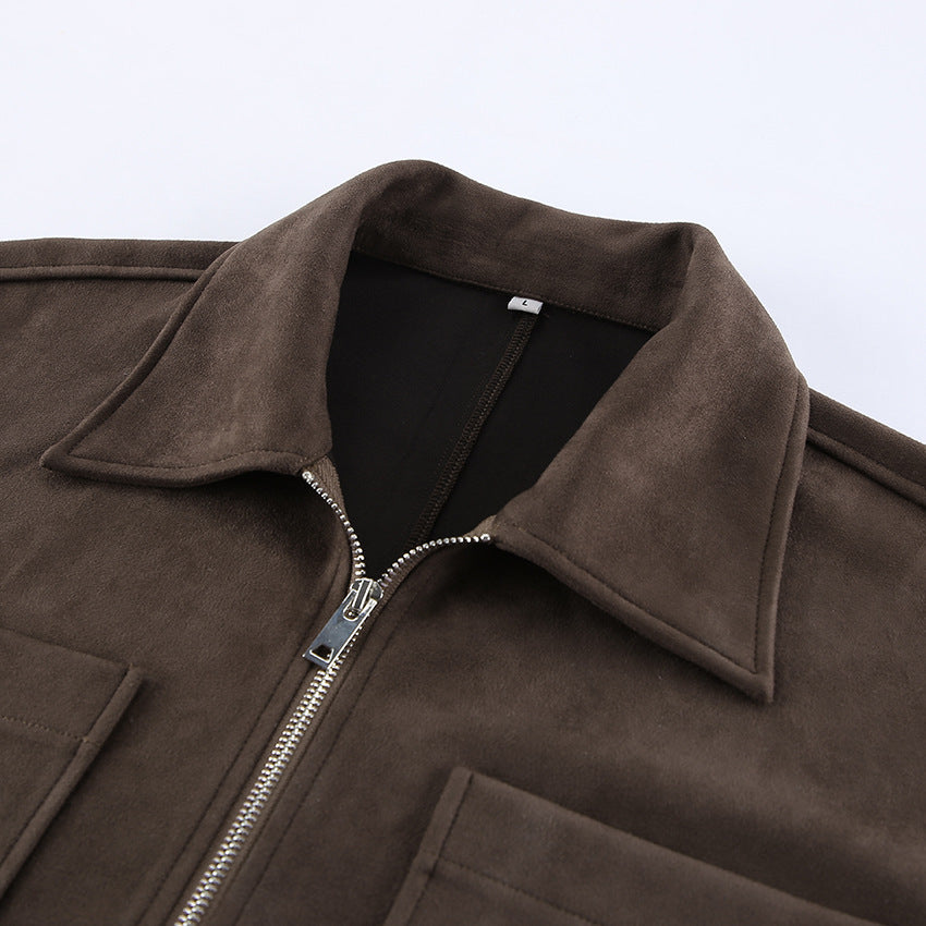 Loose Fitting Suede Jacket