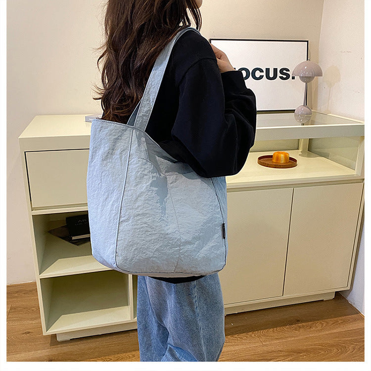 Nylon Waterproof Casual Solid Color Shoulder Bag
