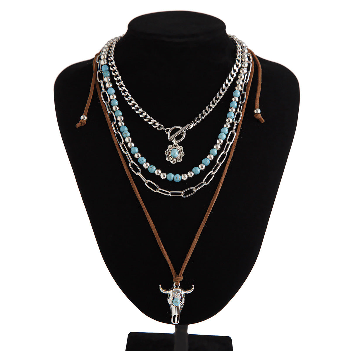 Blue Beaded Bohemian Necklace