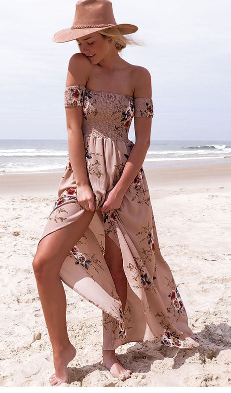 Floral Slit Maxi Dress romoti Floral Slit Maxi Dress romoti
