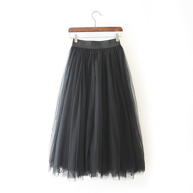 Grenadine Elastic Waist Sweet Skirt