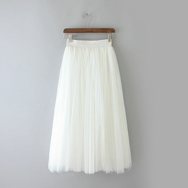 Grenadine Elastic Waist Sweet Skirt