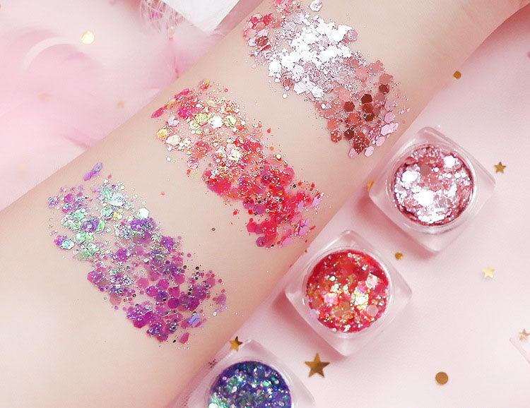 Mixed Colors Sequins Eye Shadow Face Body Glitter Paste Gel Shiny