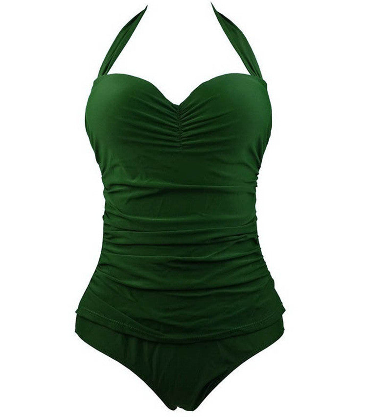 Solid Color One Piece Swimsuit