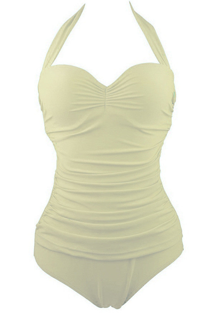 Solid Color One Piece Swimsuit