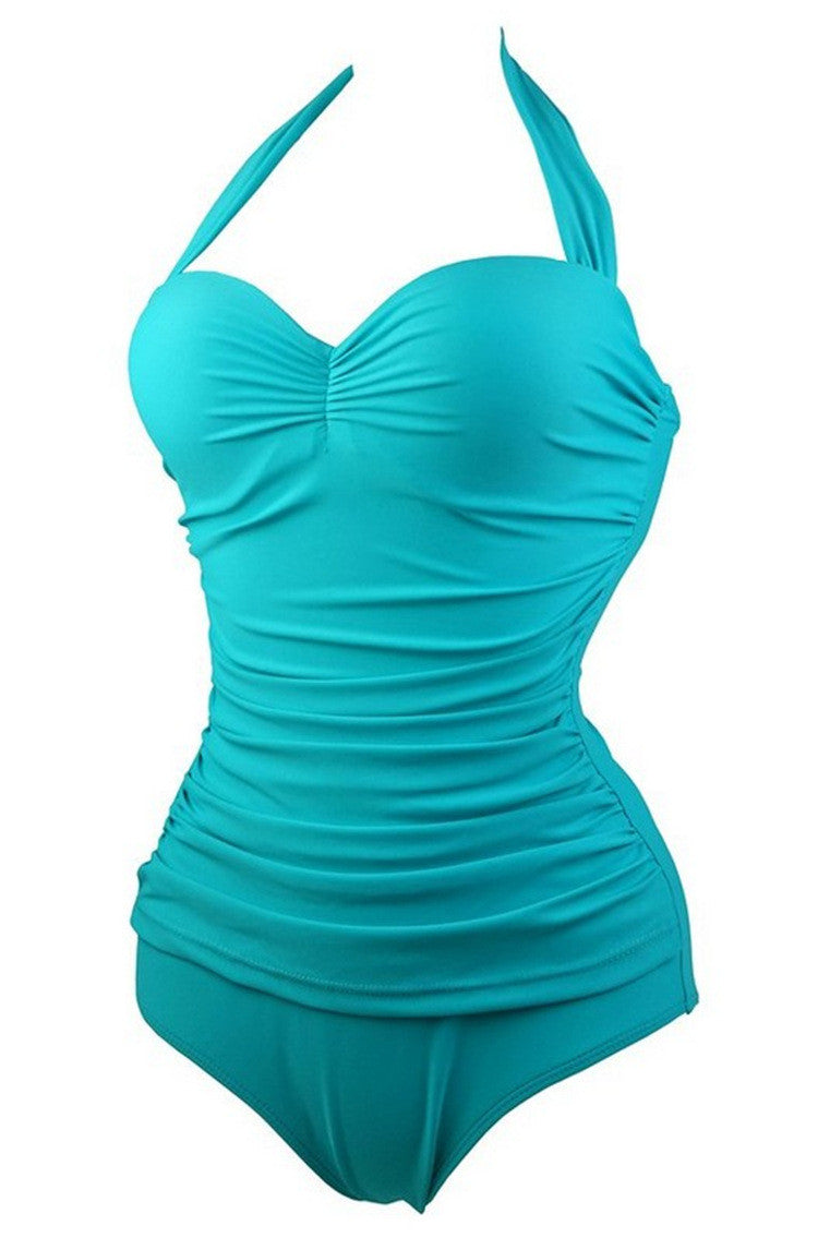 Solid Color One Piece Swimsuit