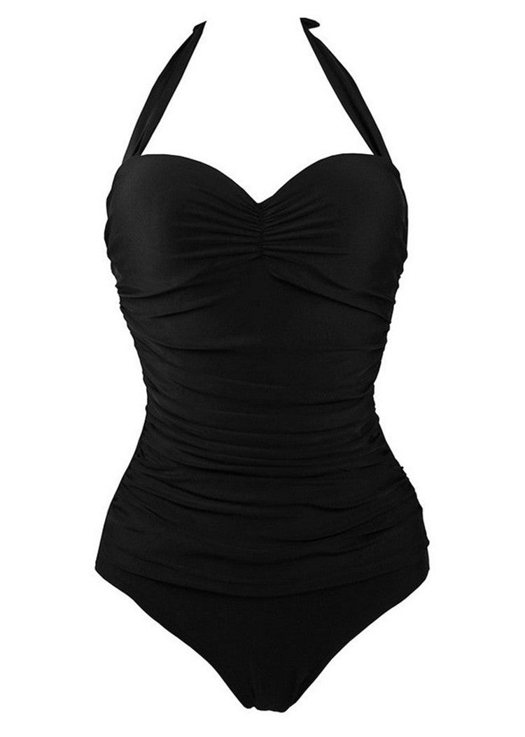 Solid Color One Piece Swimsuit