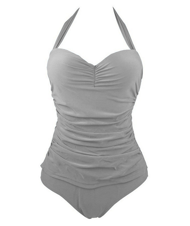 Solid Color One Piece Swimsuit