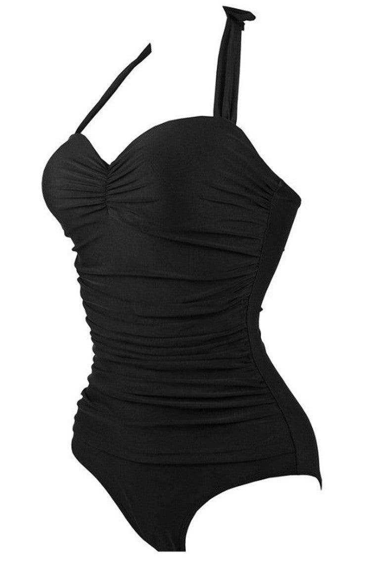 Solid Color One Piece Swimsuit