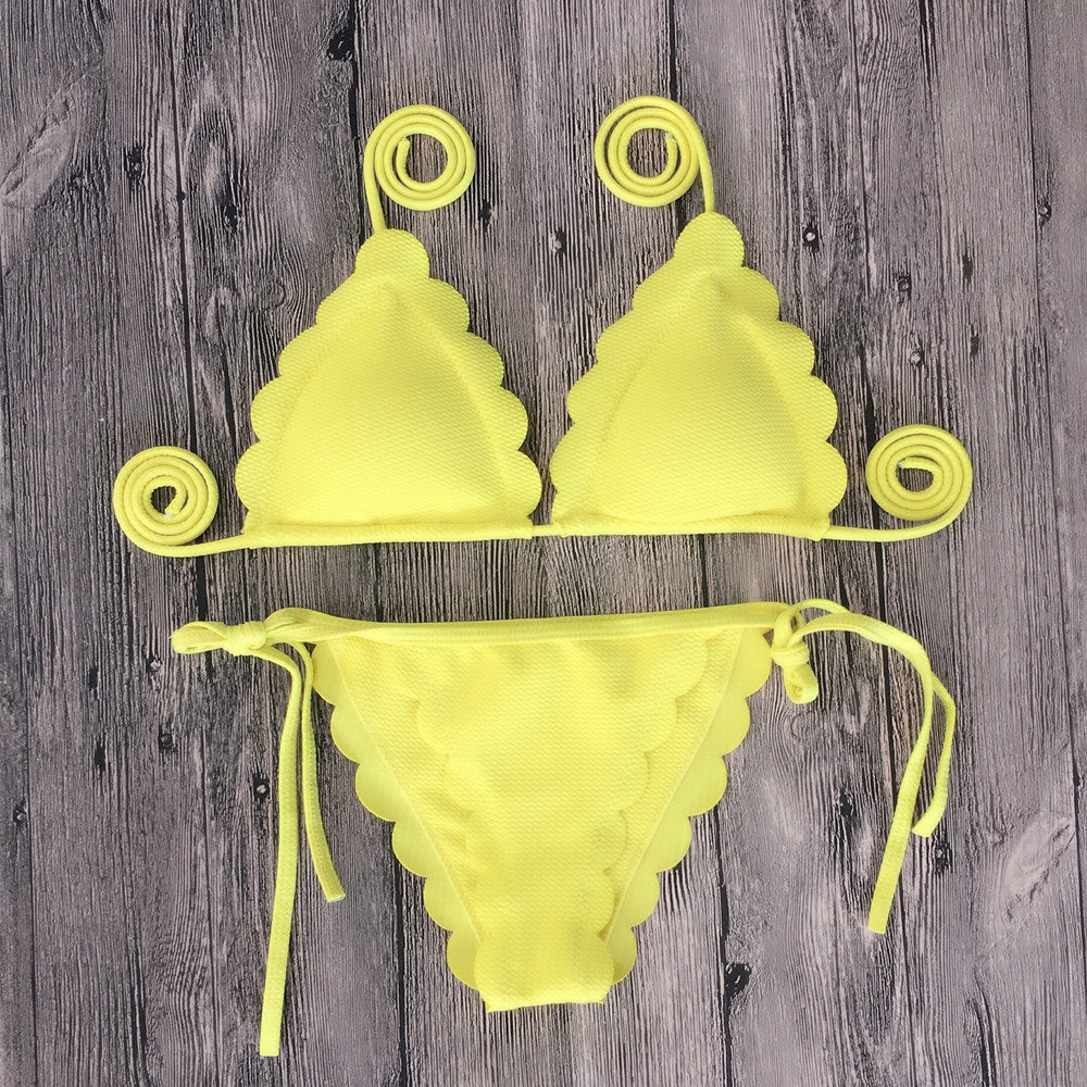Solid Color Bikini Set