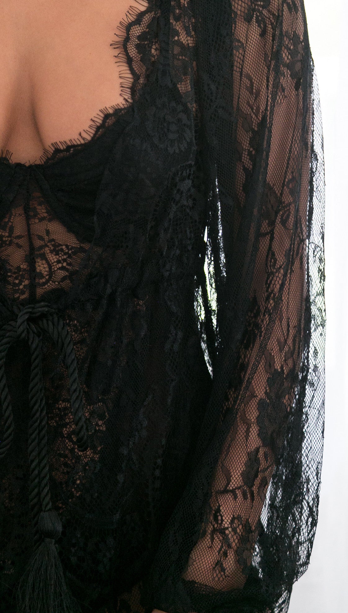 Deep V Neck Lace Top