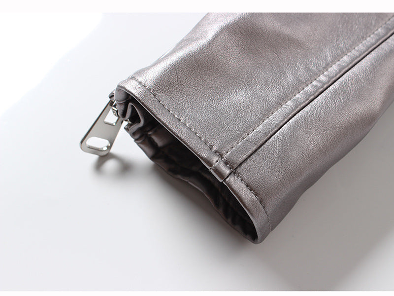 Romoti Silvery Leather Jacket