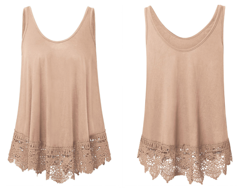 Lace Hem Sleeveless Top