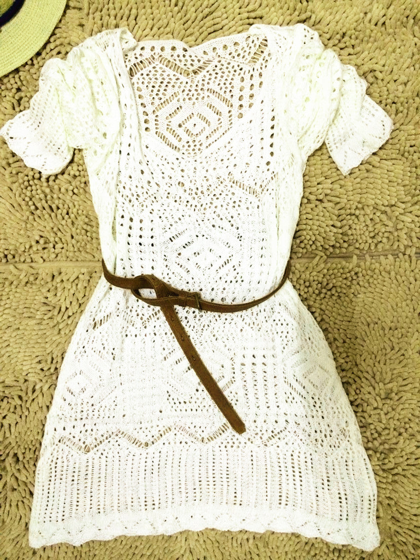 Crochet White Mini Dress