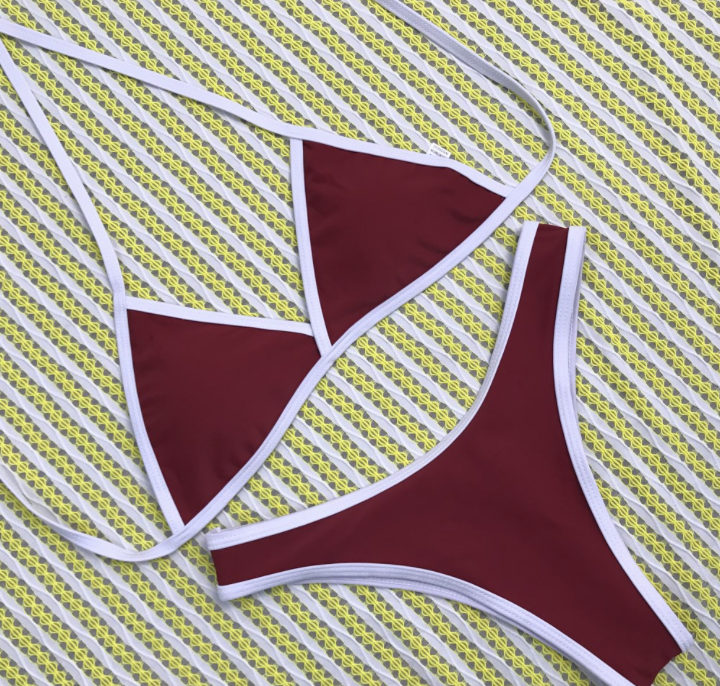 Solid Color Bikini Set