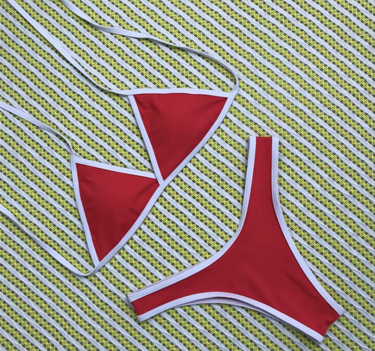 Solid Color Bikini Set