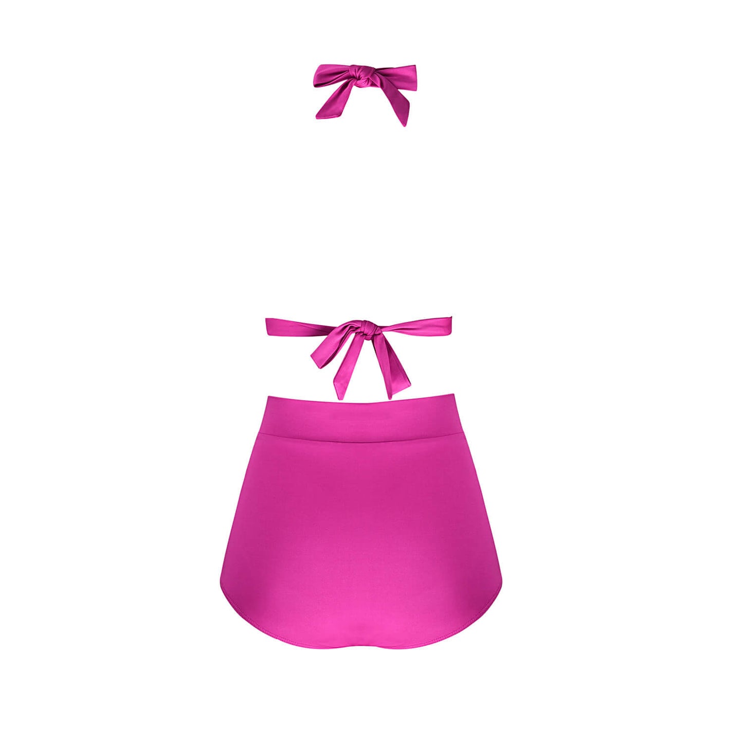 Solid Color High Waist Bikini Set