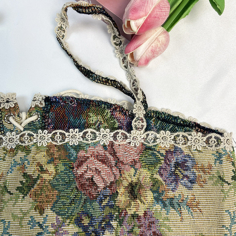 Floral Front Lace Up Camisole