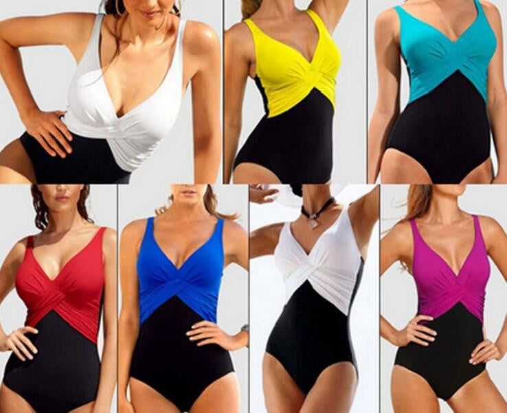 Romoti V Neck One Piece Swimsuit