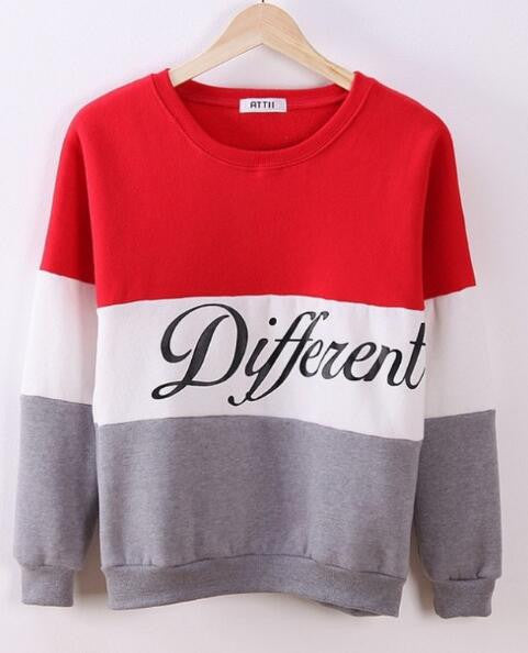 Romoti Different Letter Print Casual Sweatshirt