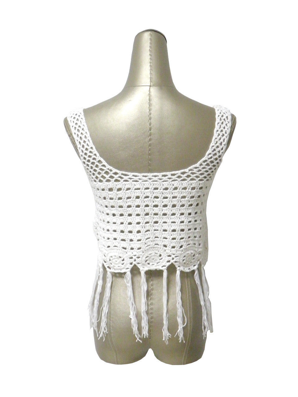 Romoti Fairy Tale White Tassel Crochet Top