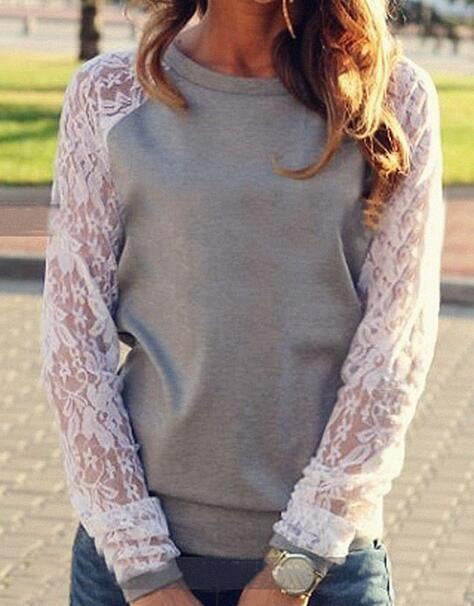 Romoti Get The Better Lace Splicing Sweatshirt