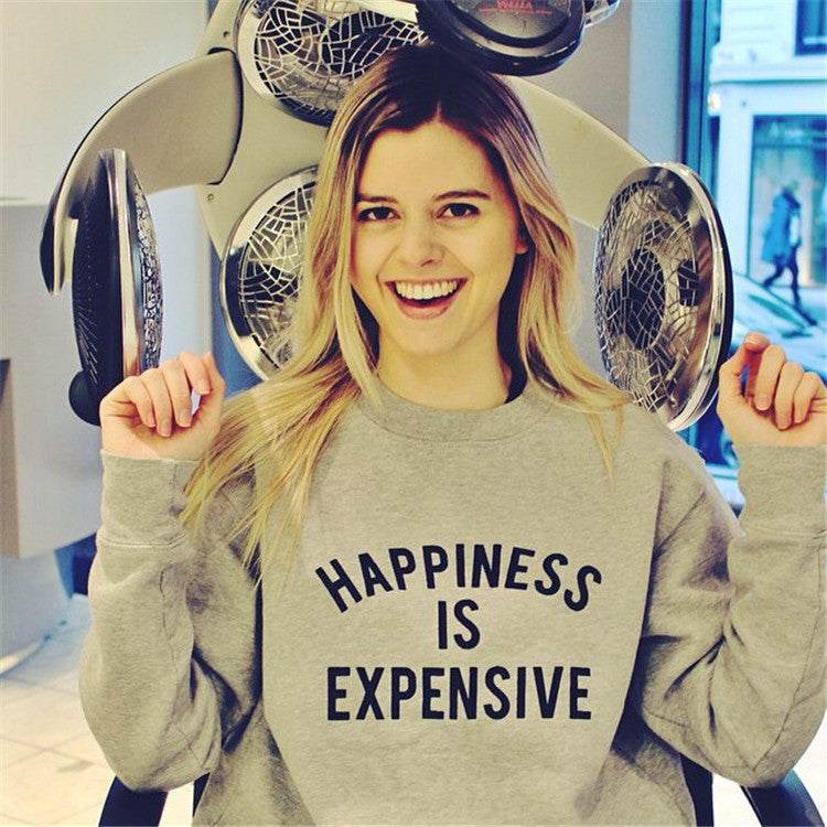 Romoti Gray Letter Print Sweatshirt