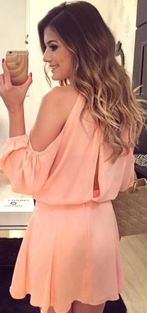 Romoti Have A Good Time Chiffon Long Sleeve Dress