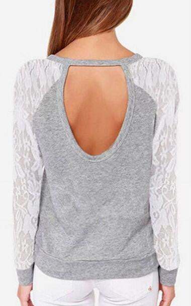 Romoti Lace Hollow Sweatshirt