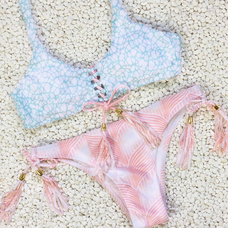 Romoti Look at Me Flroal Halter Bikini Set