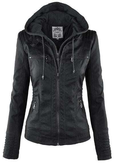 Romoti Love Youself PU Hooded Jacket