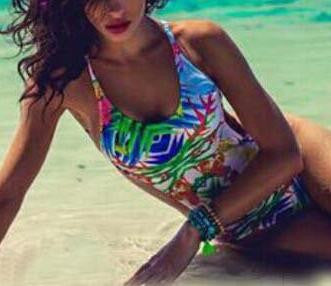 Romoti Multicolor Strappy One Piece Swinsuit