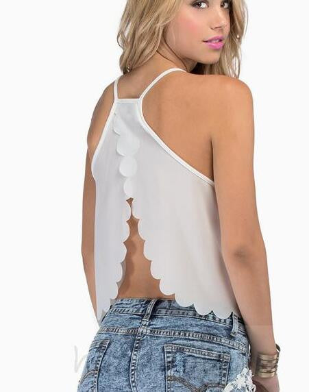 Romoti Scalloped Edge Crop Top
