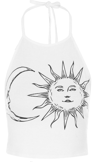 Romoti Sun And Moon Print Halter Top