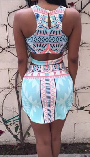 Romoti The Best To Floral Crop Top And Skirt Two Pieces Dress