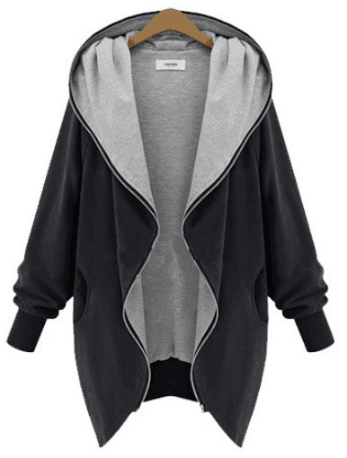 Romoti Waiting For You Zipper Hooder Ireegular Coat