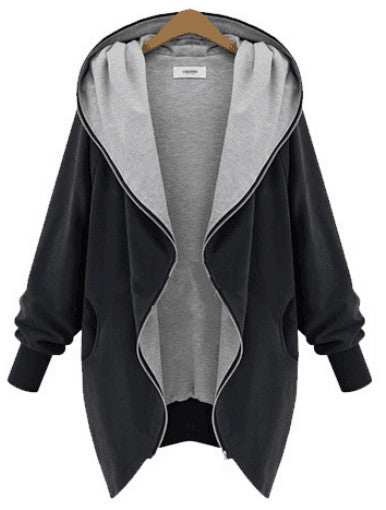 Romoti Waiting For You Zipper Hooder Ireegular Coat
