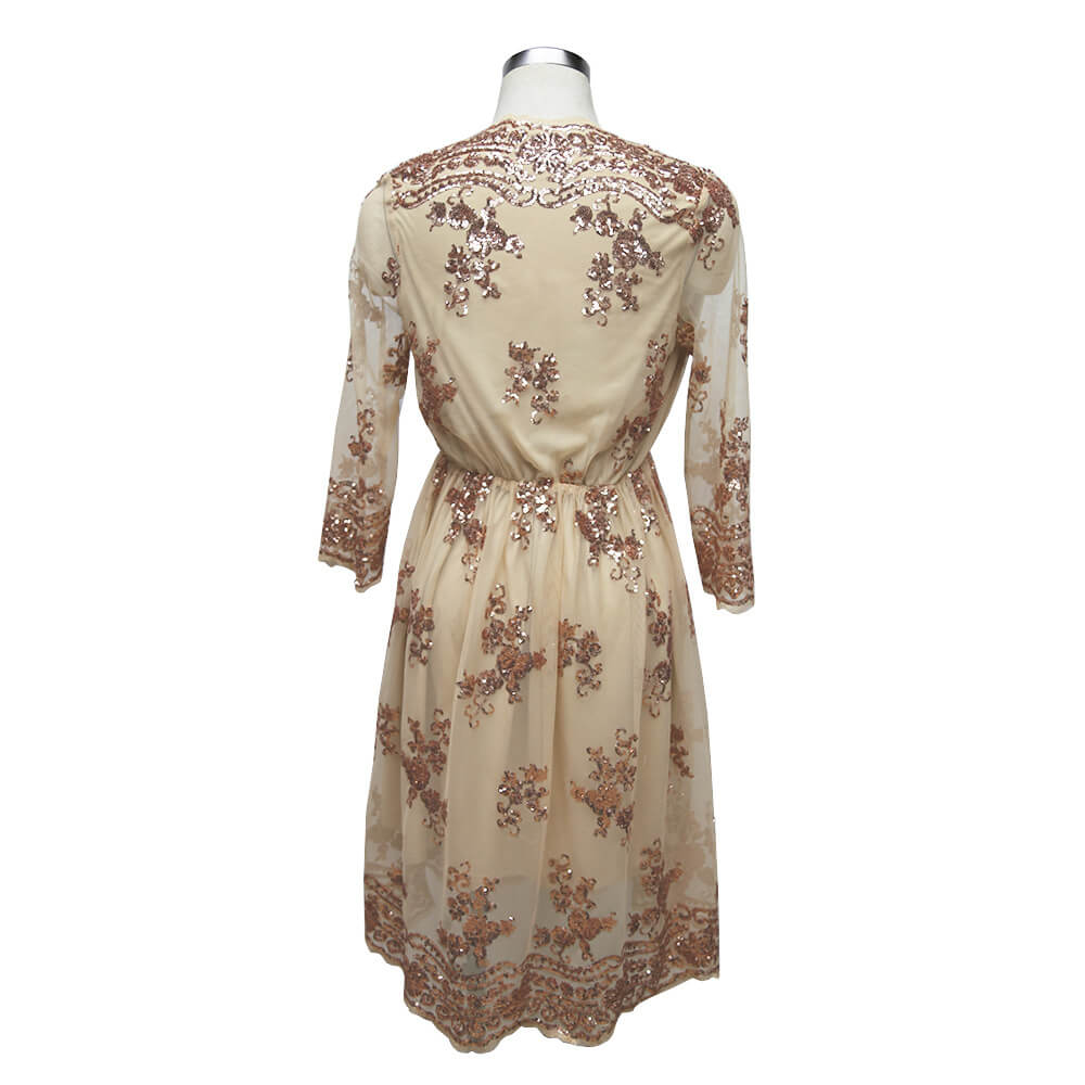 Sequins V Neck Dress